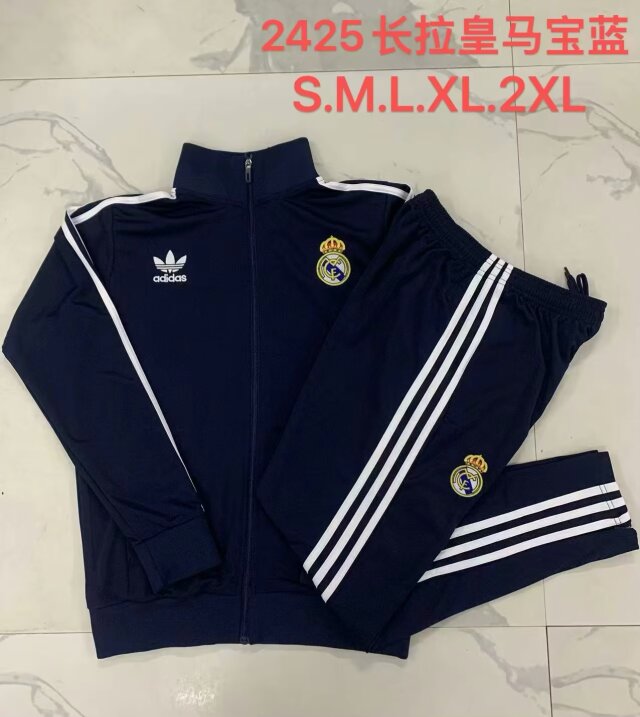 AAA Quality Real Madrid 24/25 Tracksuit - Navy Blue/White